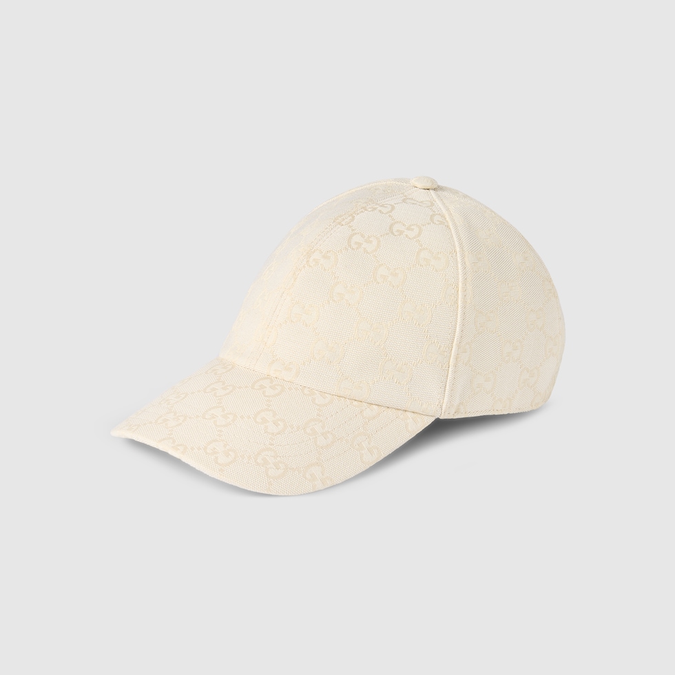 GG cotton canvas baseball hat in white and blue | GUCCI® US