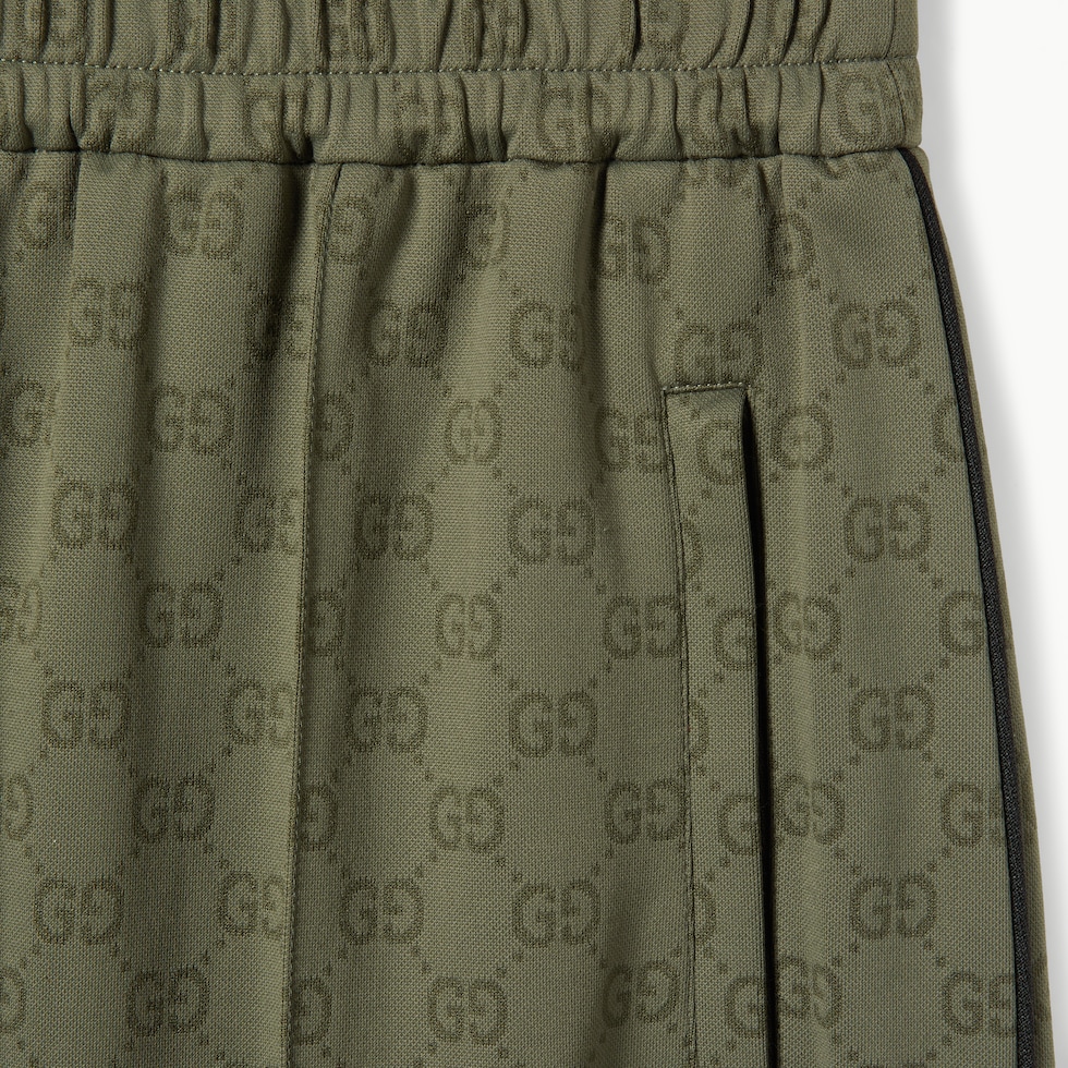 GG jersey jacquard pant in forest green | GUCCI® US