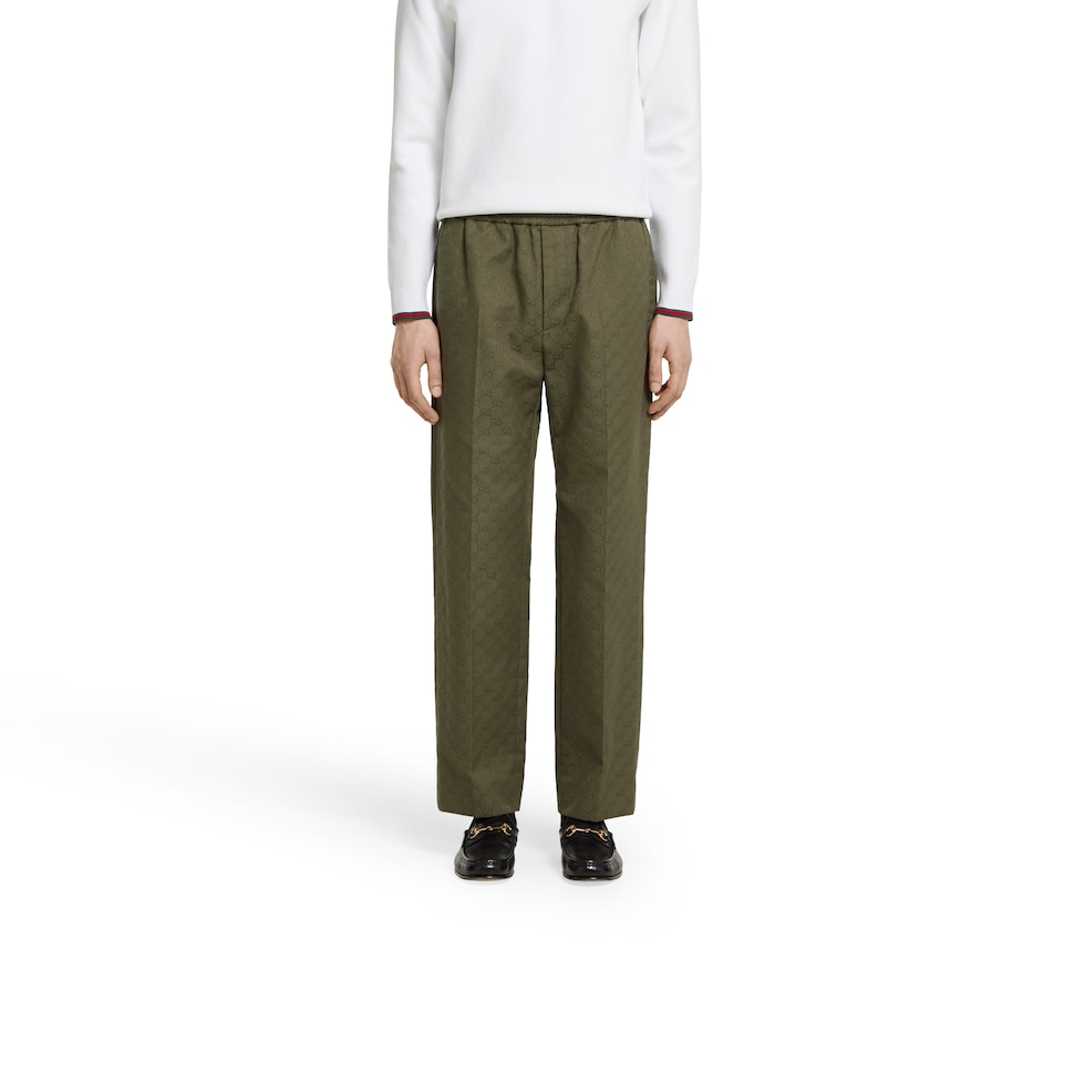 【関税＆送料込み】Gucci Gg Canvas Trousers Size 44 - GUCCI GG Brown Canvas Jacquard Pants Monogram