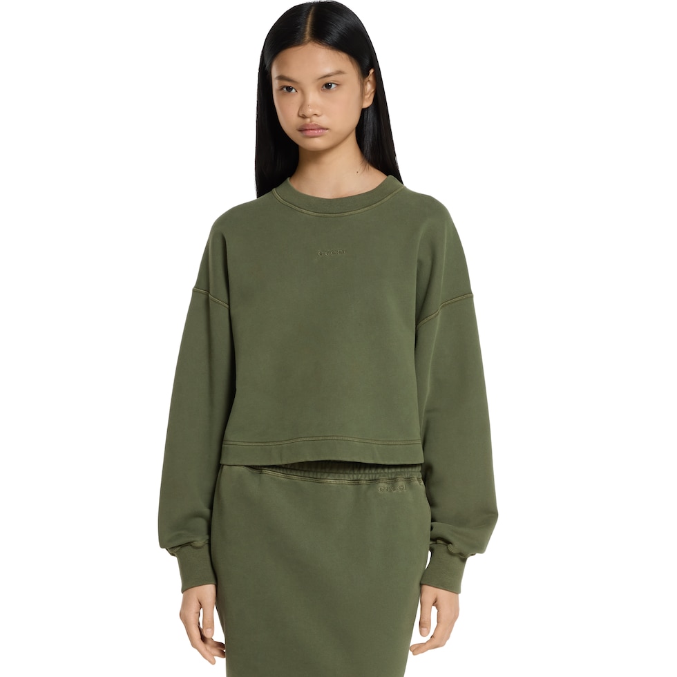GUCCI Garden Flower cotton Long sleeve sweat Sweatshirt Tops Shirt 469250 Ivory XS main image 1