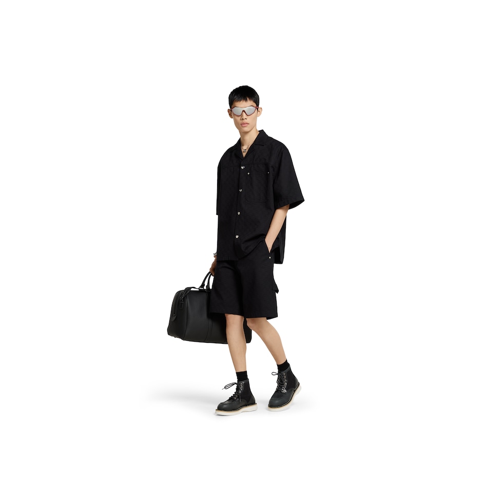 GGコットンデニム ジャカード ショートパンツブラック | GUCCI公式
