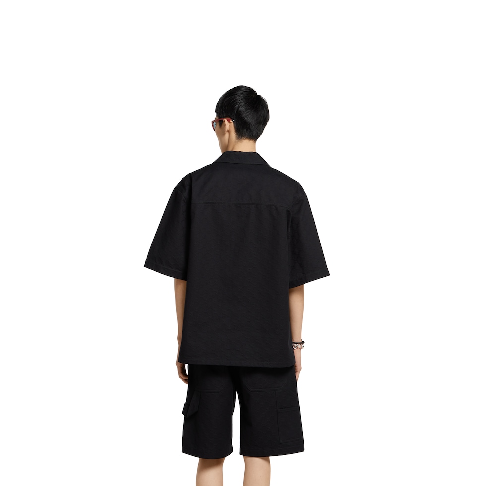 GGコットンデニム ジャカード シャツブラック | GUCCI公式