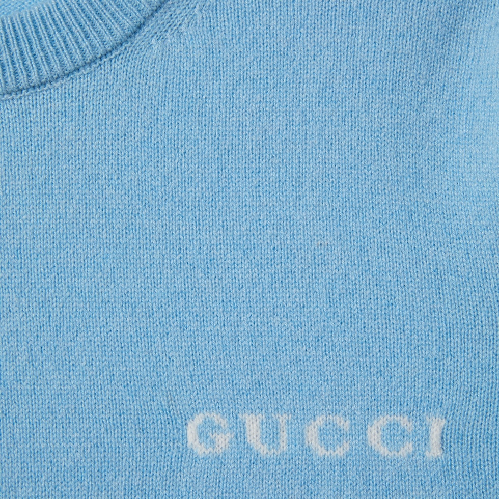 インターシャ カシミア トップライトブルー | GUCCI公式