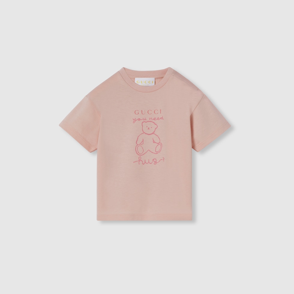 Baby cotton T-shirt with print in pink | GUCCI® UK