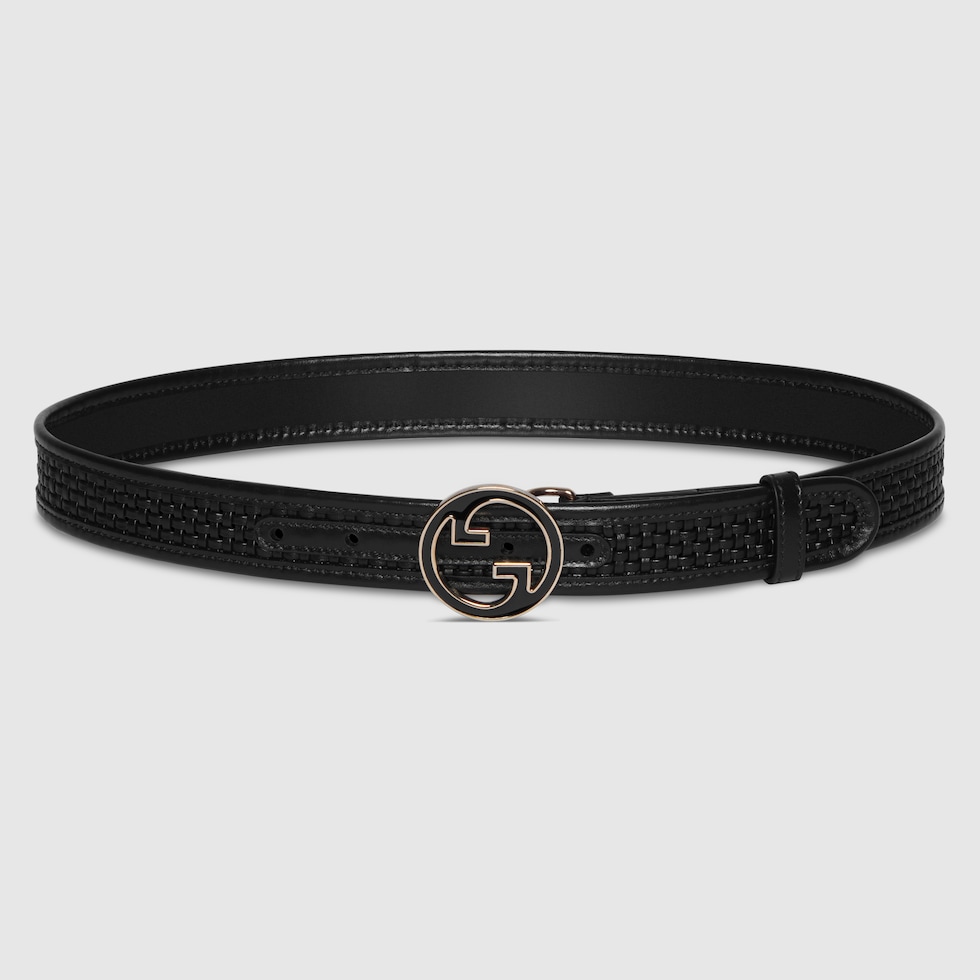 ベルト GUCCI Gucci Blondie black leather belt Gucci Blondie belt in black woven leather | GUCCI® US