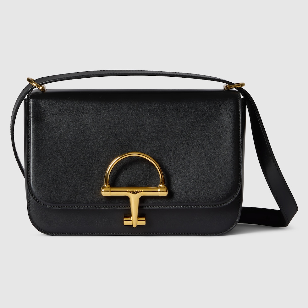 Gucci 2026 Siena Bag 25.5cm Black Gold Leather 277145