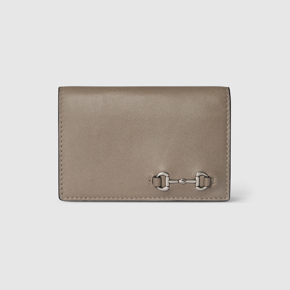 ホースビット ロング カードケース ・ベージュ レザー | GUCCI公式