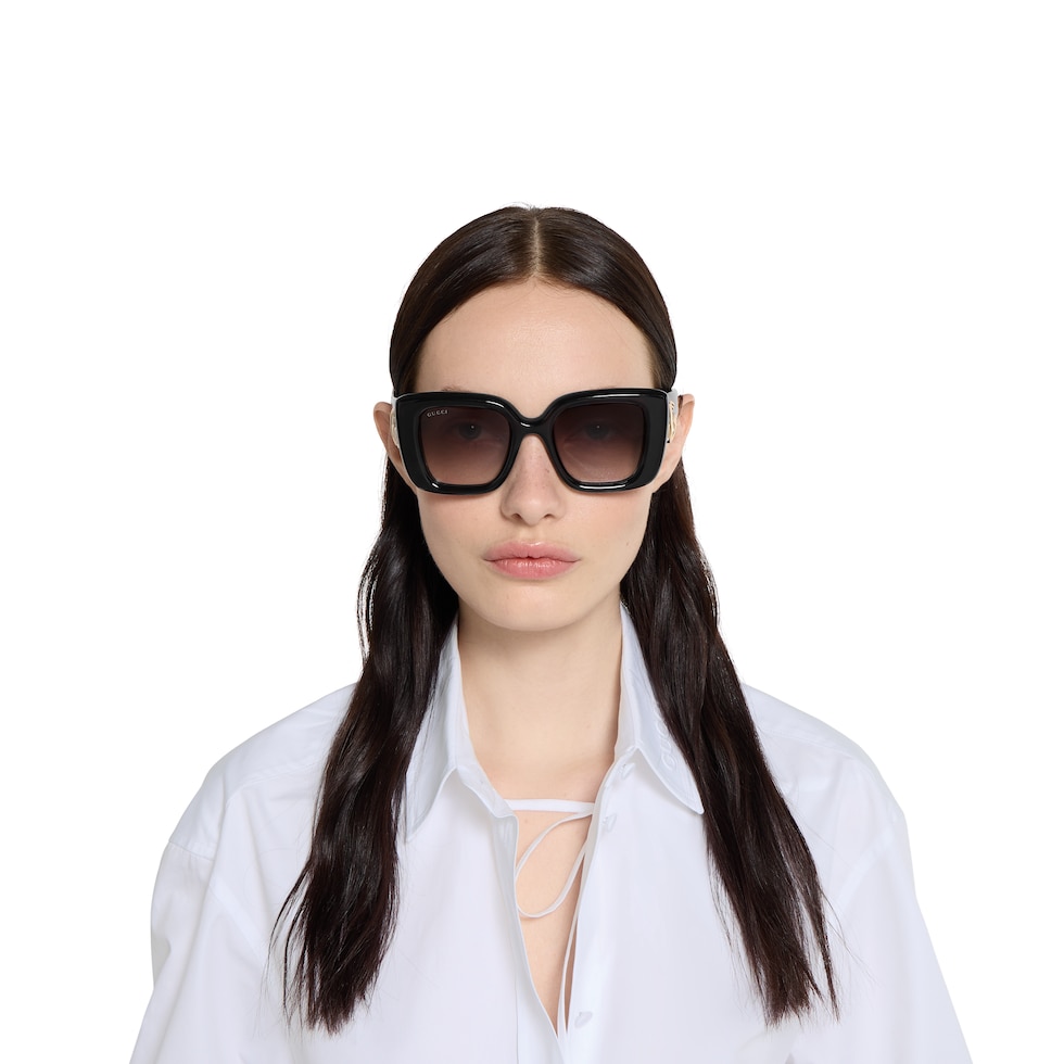 サングラス Gucci Sunglasses GG1322SA 001 Butterfly Retro Gucci GG1322SA 001 Sunglasses Women's Gold/Grey Gradient