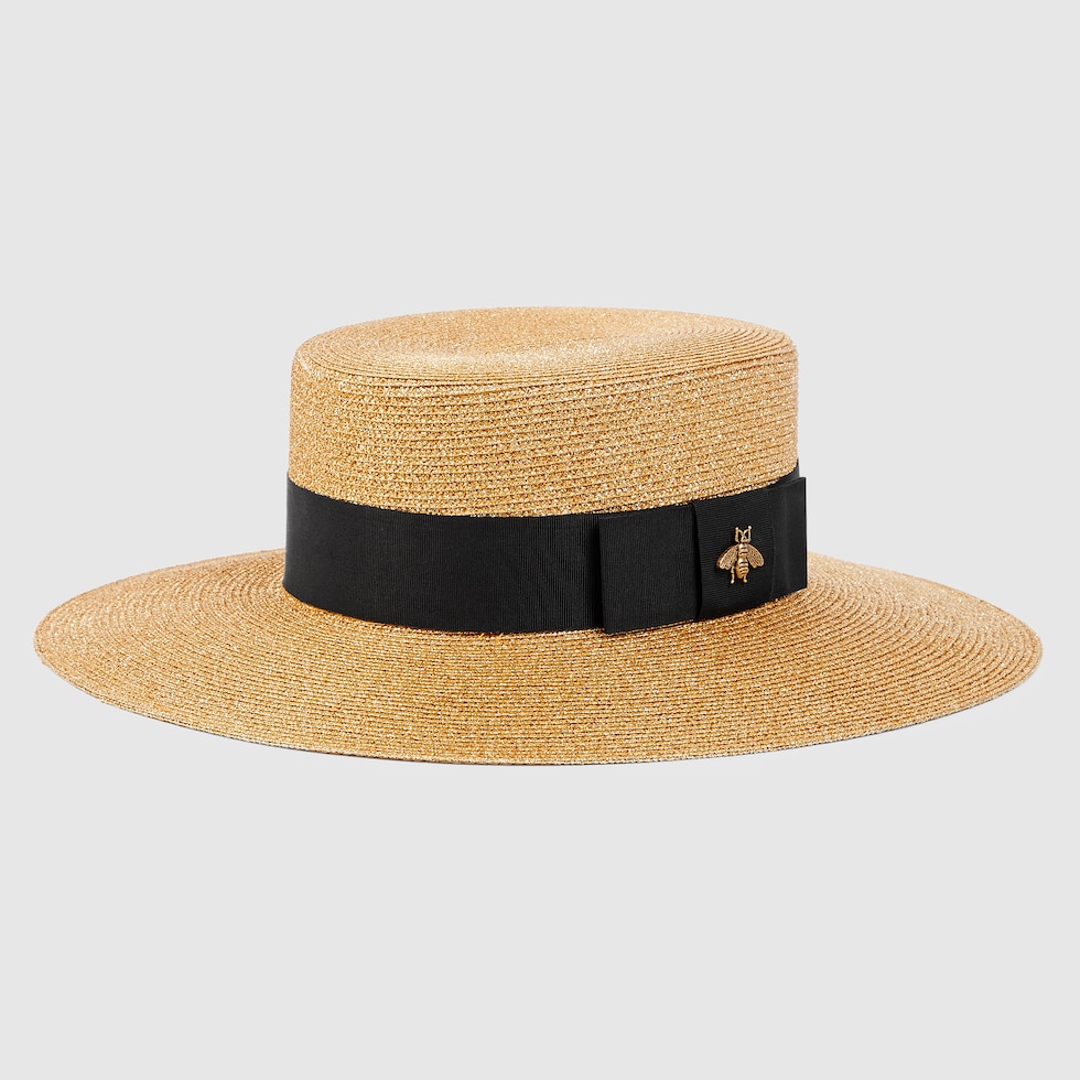 GUCCI カンカン帽　蜂モチーフ ラメ ゴールド GUCCI カンカン帽 蜂モチーフ ラメ ゴールド