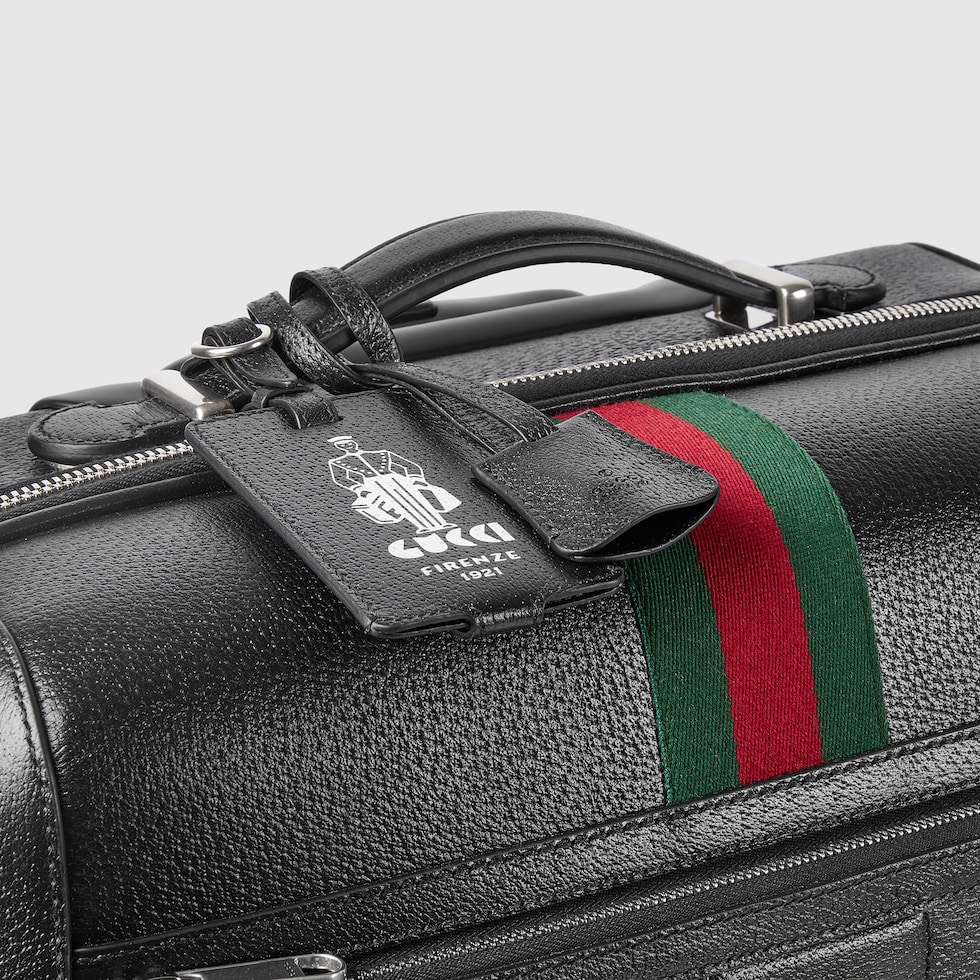 Gucci Savoy small cabin trolley in black leather | GUCCI® US