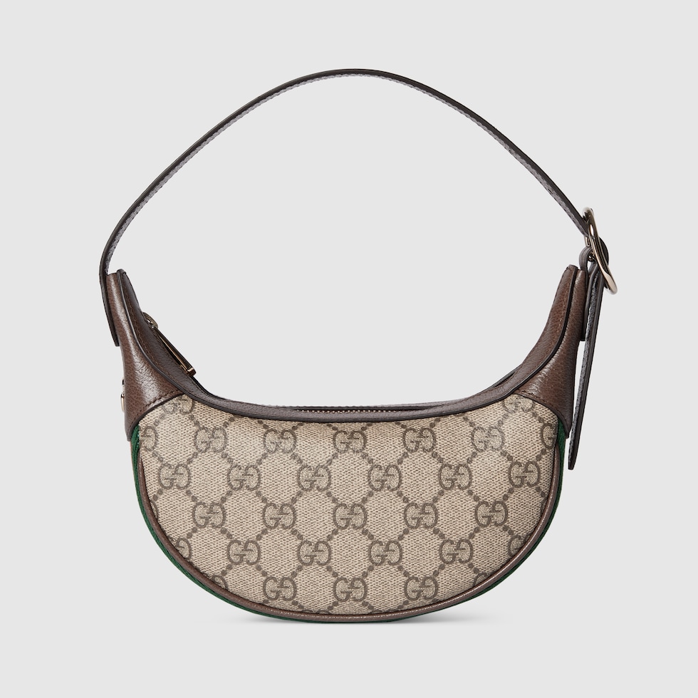 Ophidia small shoulder bag in beige and brown GG fabric