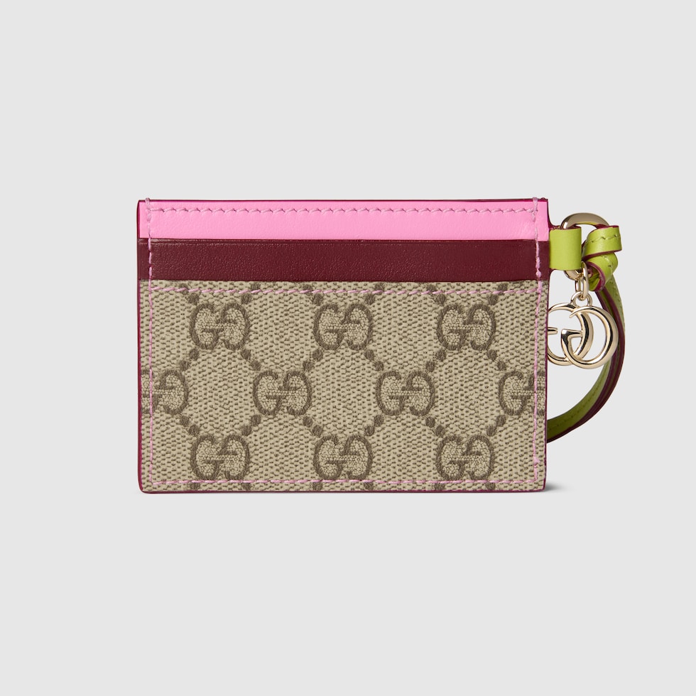 ダブルG＆バタフライ カードケース ・ベージュ＆ダークブラウン GG