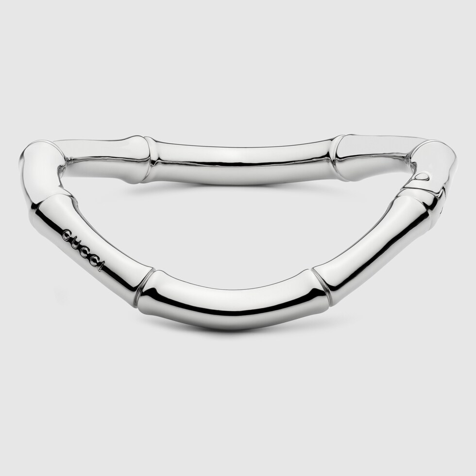 Gucci Bamboo choker necklace in palladium-toned aluminium | GUCCI® US