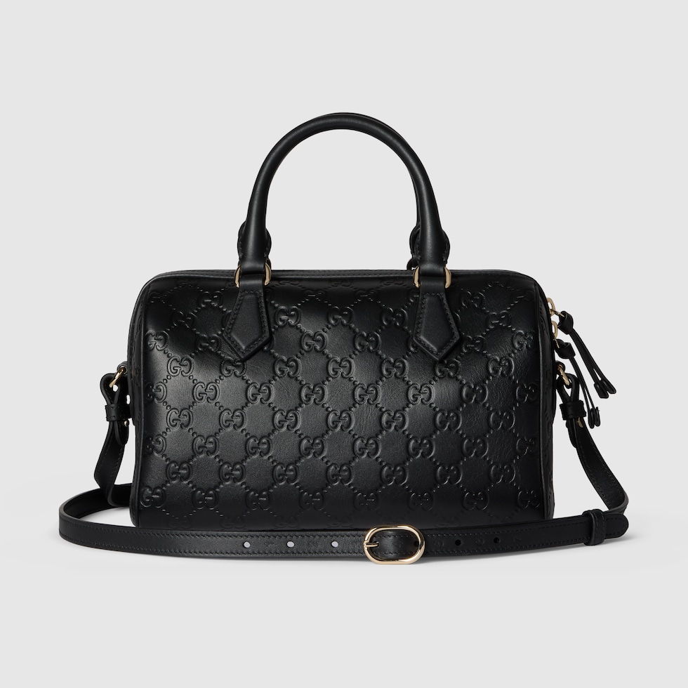 Bauletto GG Emblem misura media in pelle GG nera | GUCCI� IT