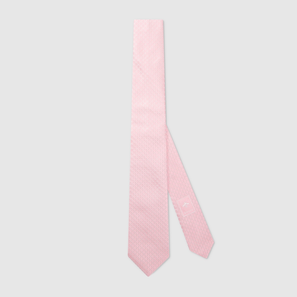 専用品GUCCI シルク ネクタイ ピンク GGパターンused 裏側に少し汚れ GUCCI（グッチ）ネクタイ GGパターン ピンクの買取価格と査定の