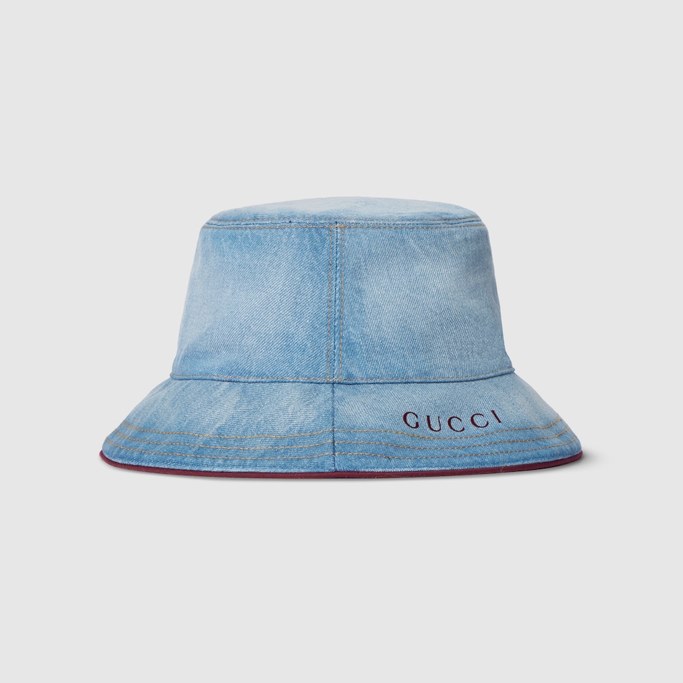 GUCCI バケットハット ネイビー デニム GG denim bucket hat in blue