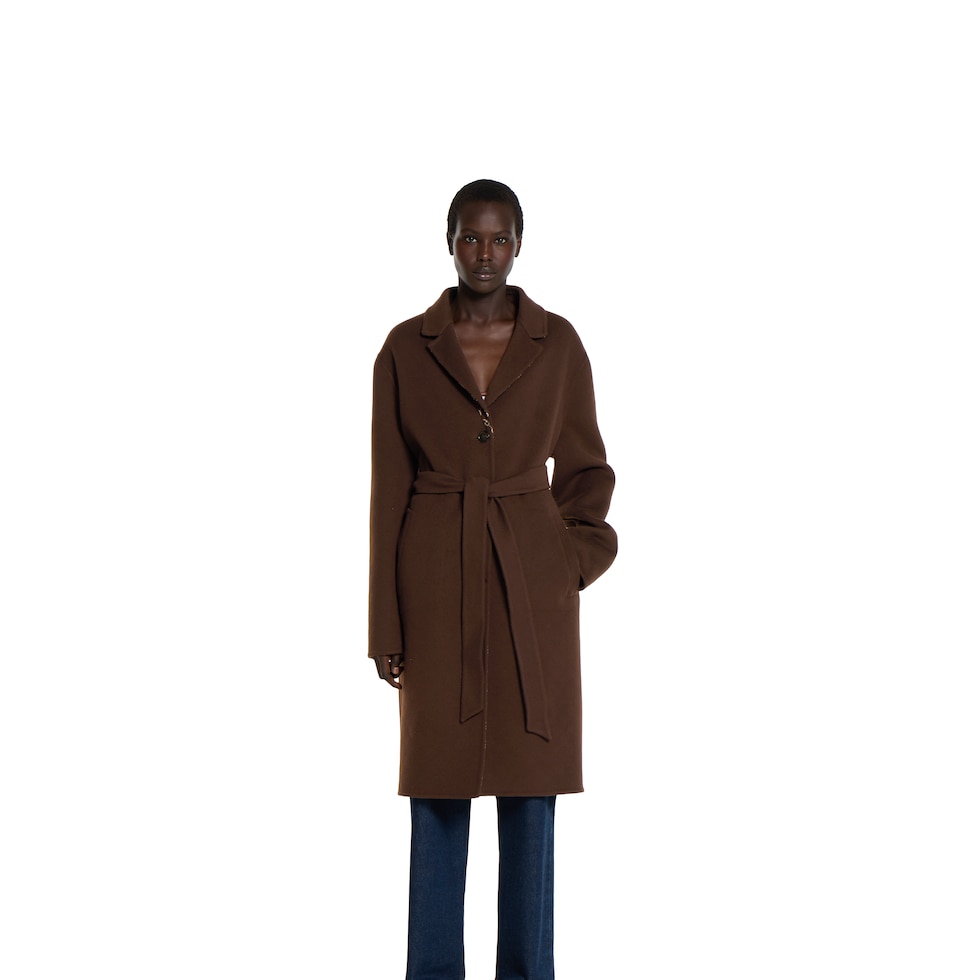 リバーシブル シルクウール コートブラウン | GUCCI公式