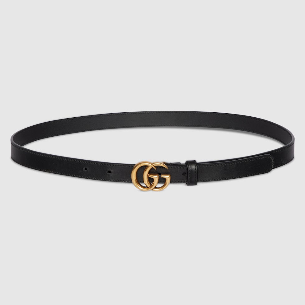 ベルト Gucci Gg Marmont Smooth Leather Belt GG Marmont thin belt in black leather | GUCCI® US