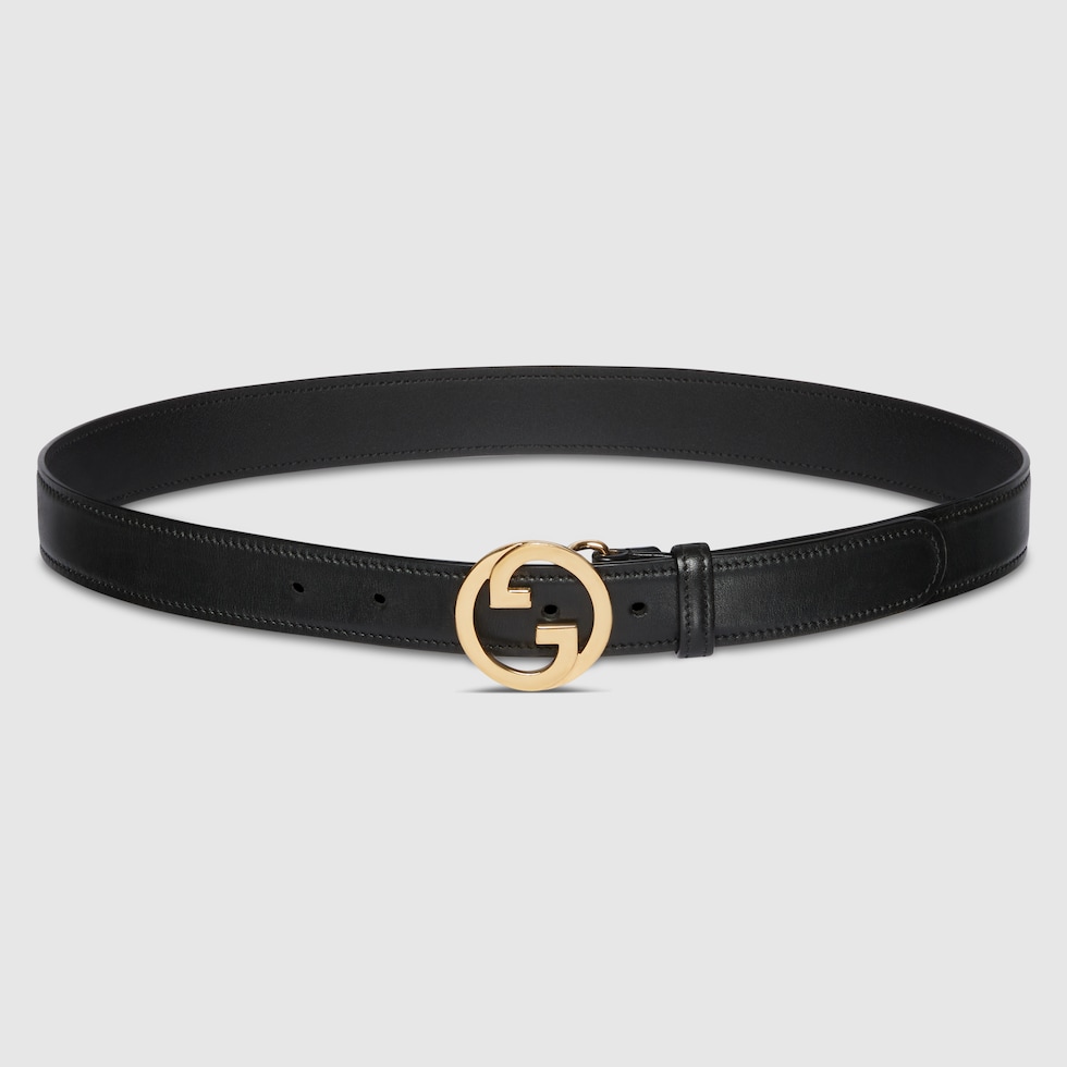 GUCCI エンボス加工 ブラック ベルト 40IN Gucci Blondie belt in black leather | GUCCI® US