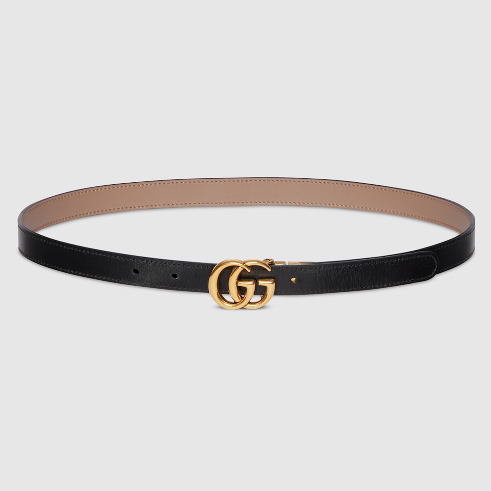 GUCCI GGパターン ベルト 青/ベージュ ダブルG スリムベルトベージュ＆エボニー オリジナルGG