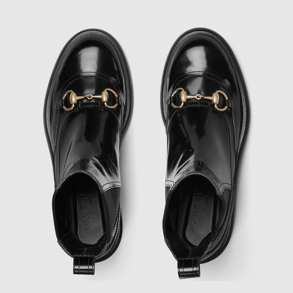 Gucci グッチ ホースビット パテントレザーオープントゥ ミュール GUCCI ミュール 黒 37.5 24.5相当 グッチ サンダル ホースビット GUCCI