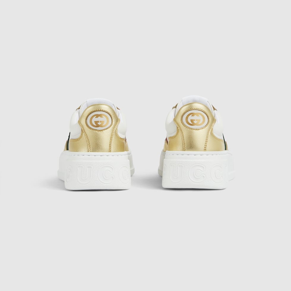 ウィメンズ チャンキー スニーカー ・ゴールド メタリックレザー