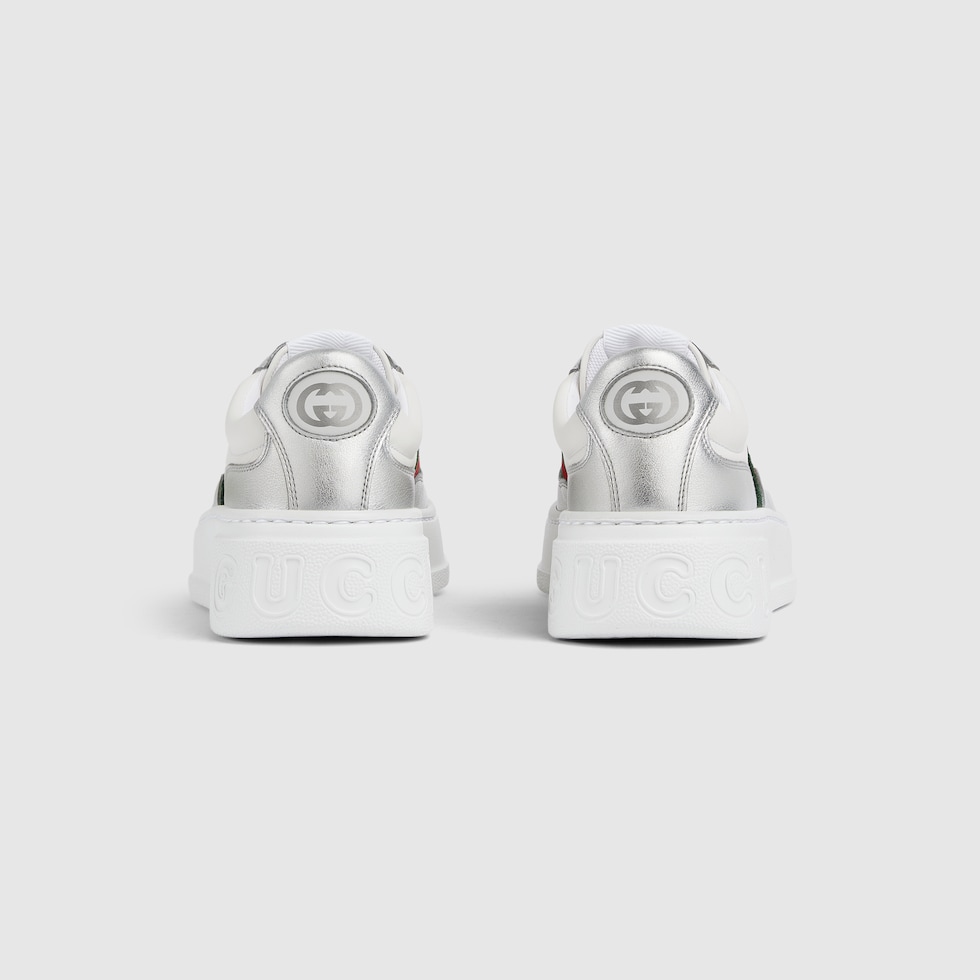 ウィメンズ チャンキー スニーカー ・シルバー メタリックレザー