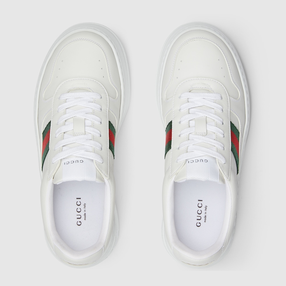 Women's chunky sneaker in white leather | GUCCI® US