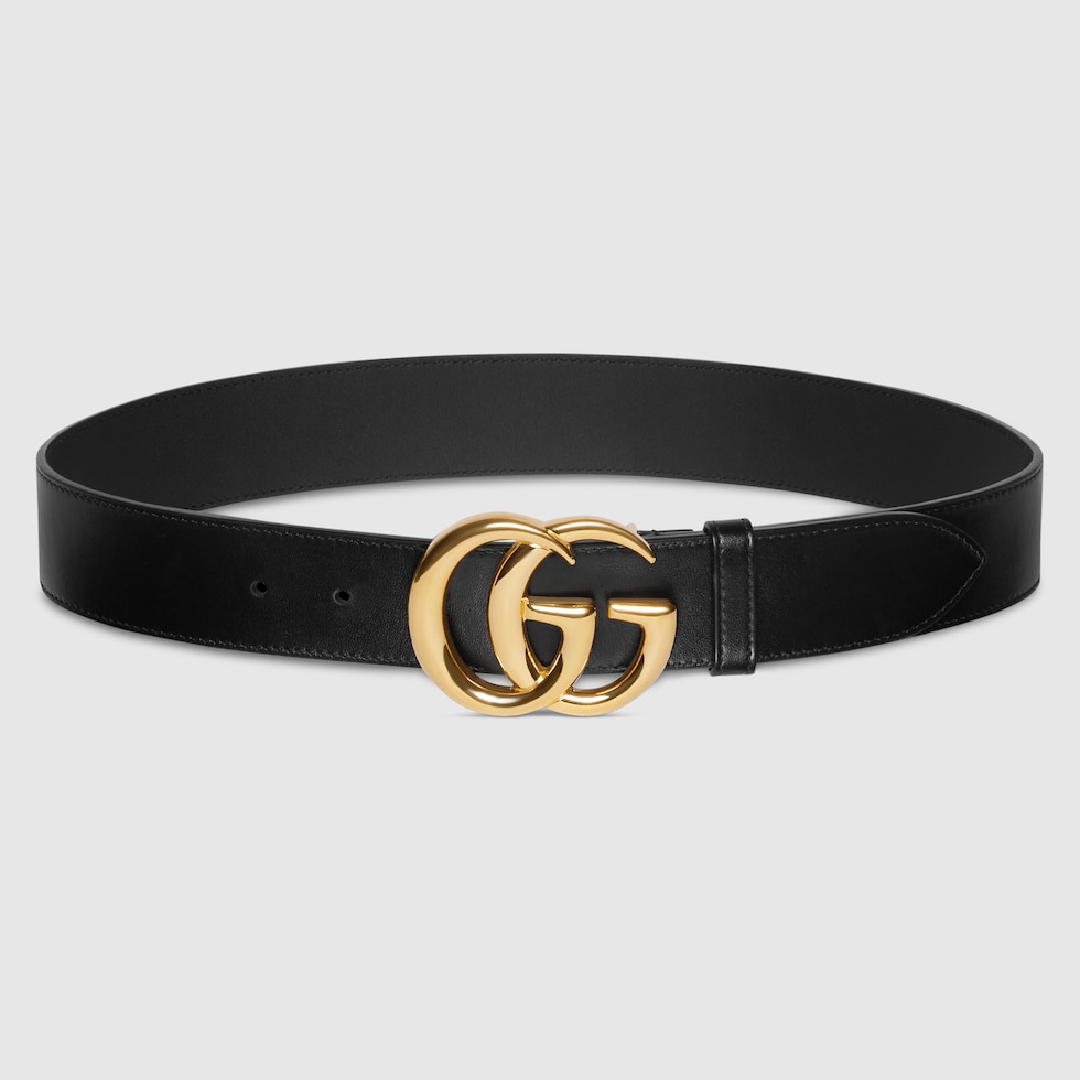 【関税＆送料込み】Gucci Gg Marmont Belt With Buckle GG Marmont belt with crystal buckle in black leather | GUCCI® US