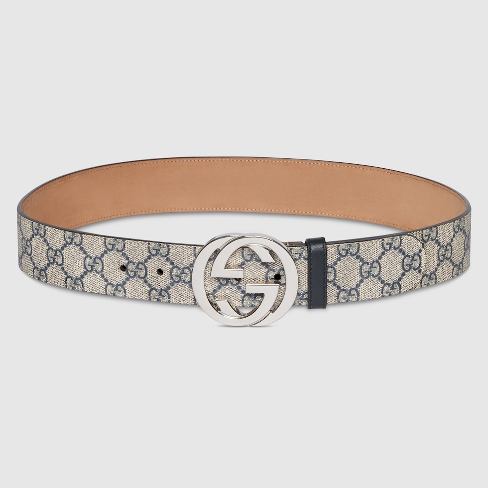 【正規品】グッチ ベルト GG スプリーム インターロッキング ベージュ 極美品○GUCCI グッチ 690557 GGスプリーム インターロッキングG