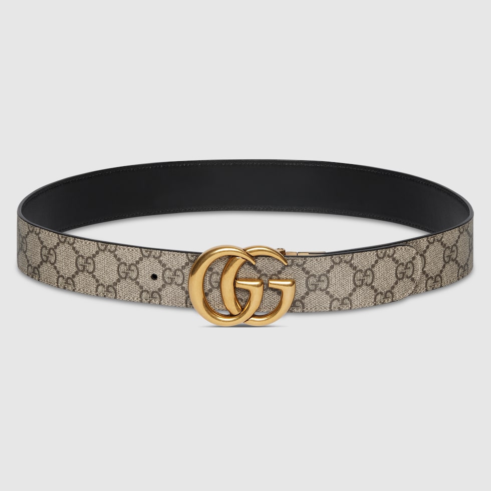 GUCCI GGマーモント ベルト レザー ブラック×シルバー※最終値下げ中 GUCCI 【並行輸入品】グッチ ベルト メンズ カーフスキンレザー