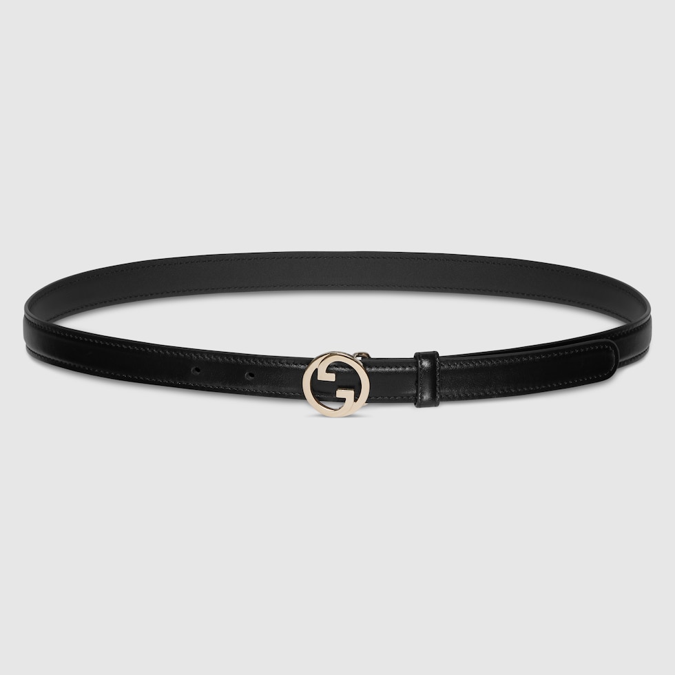グッチ ブロンディ〕スリムベルトブラック レザー | GUCCI公式
