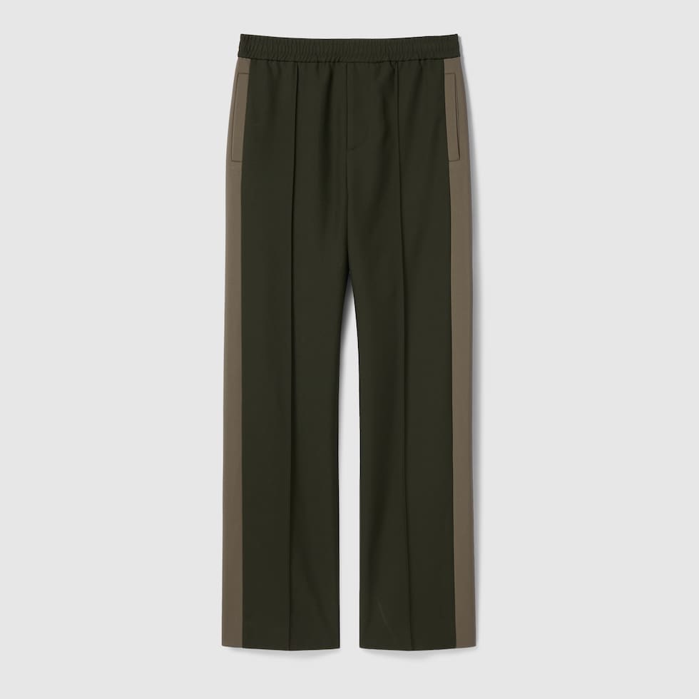 Gucci Men's Wool Blend Twill Pants Black