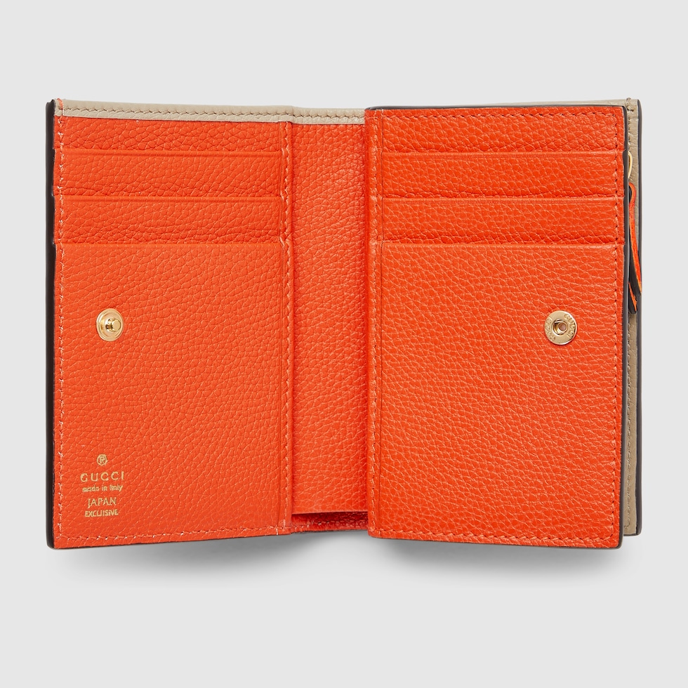 日本限定 ダブルG バイカラー スモールウォレット ・ベージュ