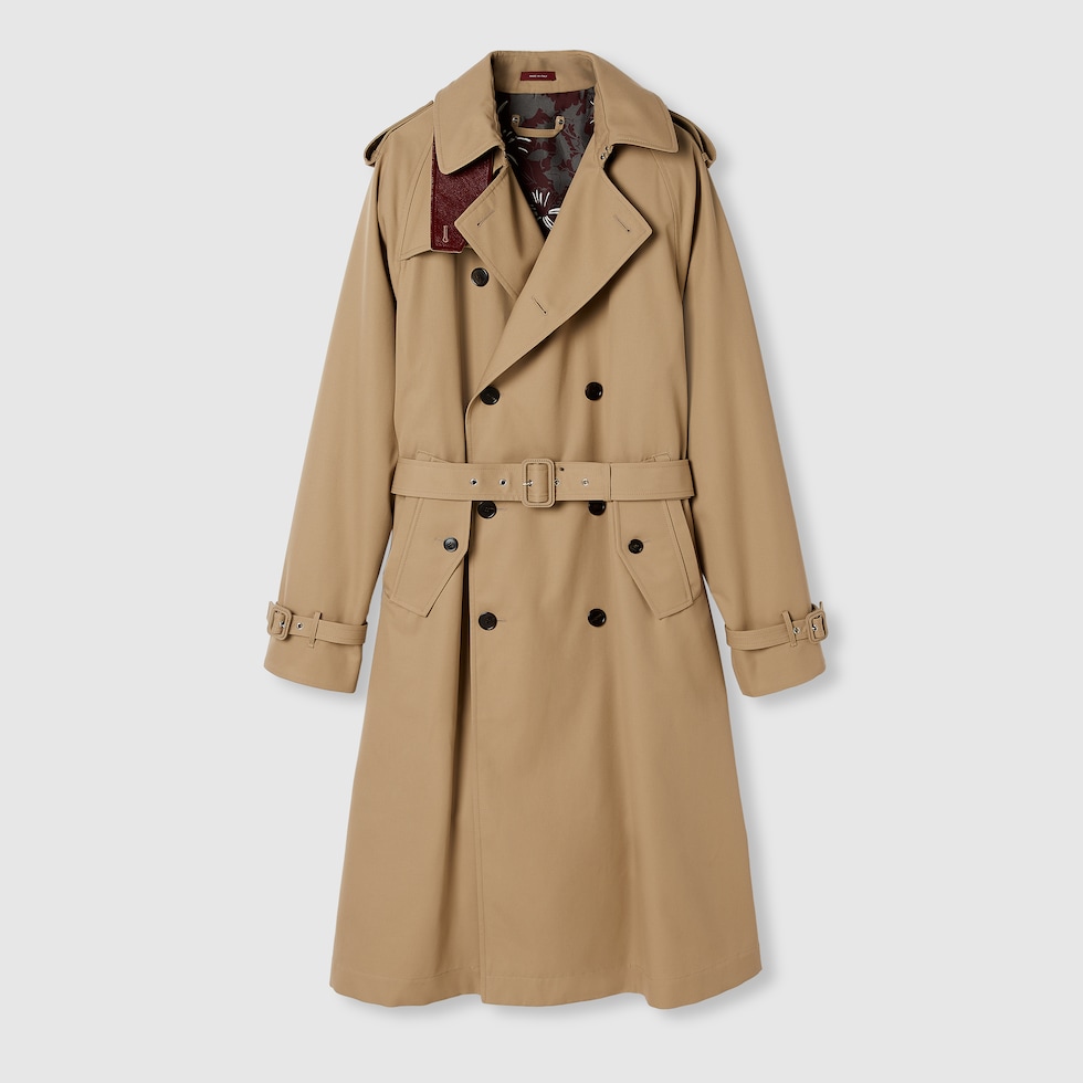 DOUBLE SHADE TRENCH COAT(－) USTZFTBCL Short Trench Coat Men Double-Breasted Youth Jacket