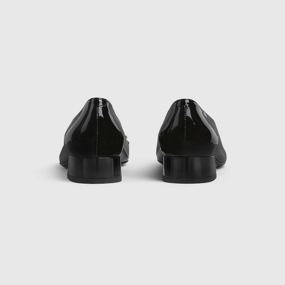 中古 GUCCI ホースビット付き レザー フラット バレエシューズ 36黒 GUCCI グッチ 靴 ホースビット付き ウィメンズ フラットバレエ