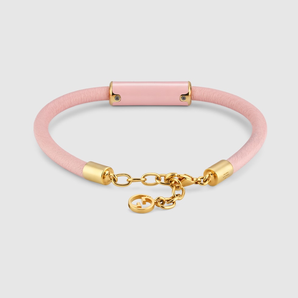 GUCCI ラッカーフィニッシュ ブレスレット ラッカーフィニッシュ GUCCI ブレスレットブラック レザー