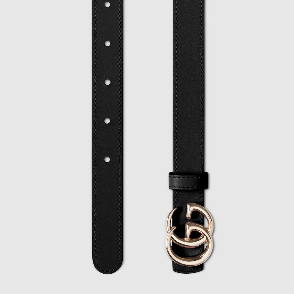 Reversible GG Marmont thin belt in beige GG Supreme and 