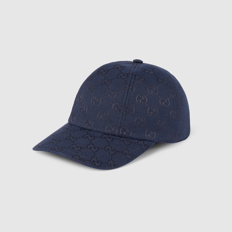 GUCCI ブルー GGパターン キャップ GG canvas baseball hat in blue and grey | GUCCI® US