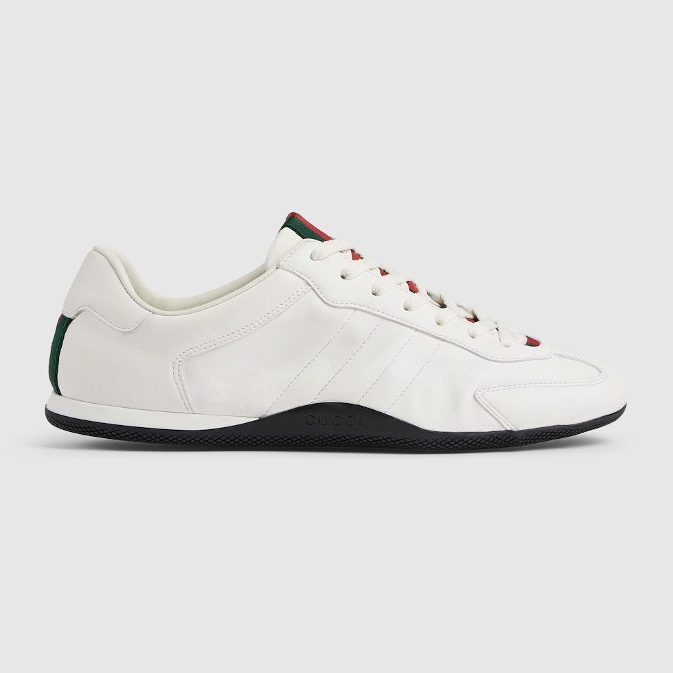 GUCCI ホワイト スニーカー Gucci White Leather Vintage Web Low Ace Sneakers Size 4.5/35
