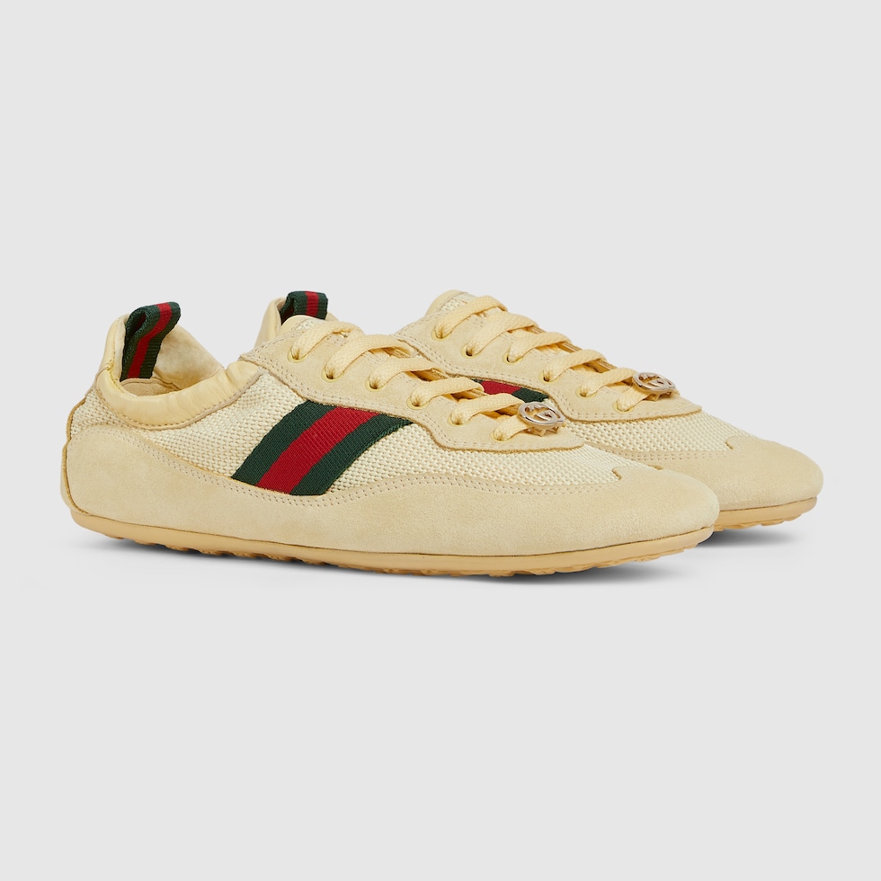 GUCCI レディーススニーカー Women's Gucci Shift sneaker in light yellow fabric | GUCCI® US