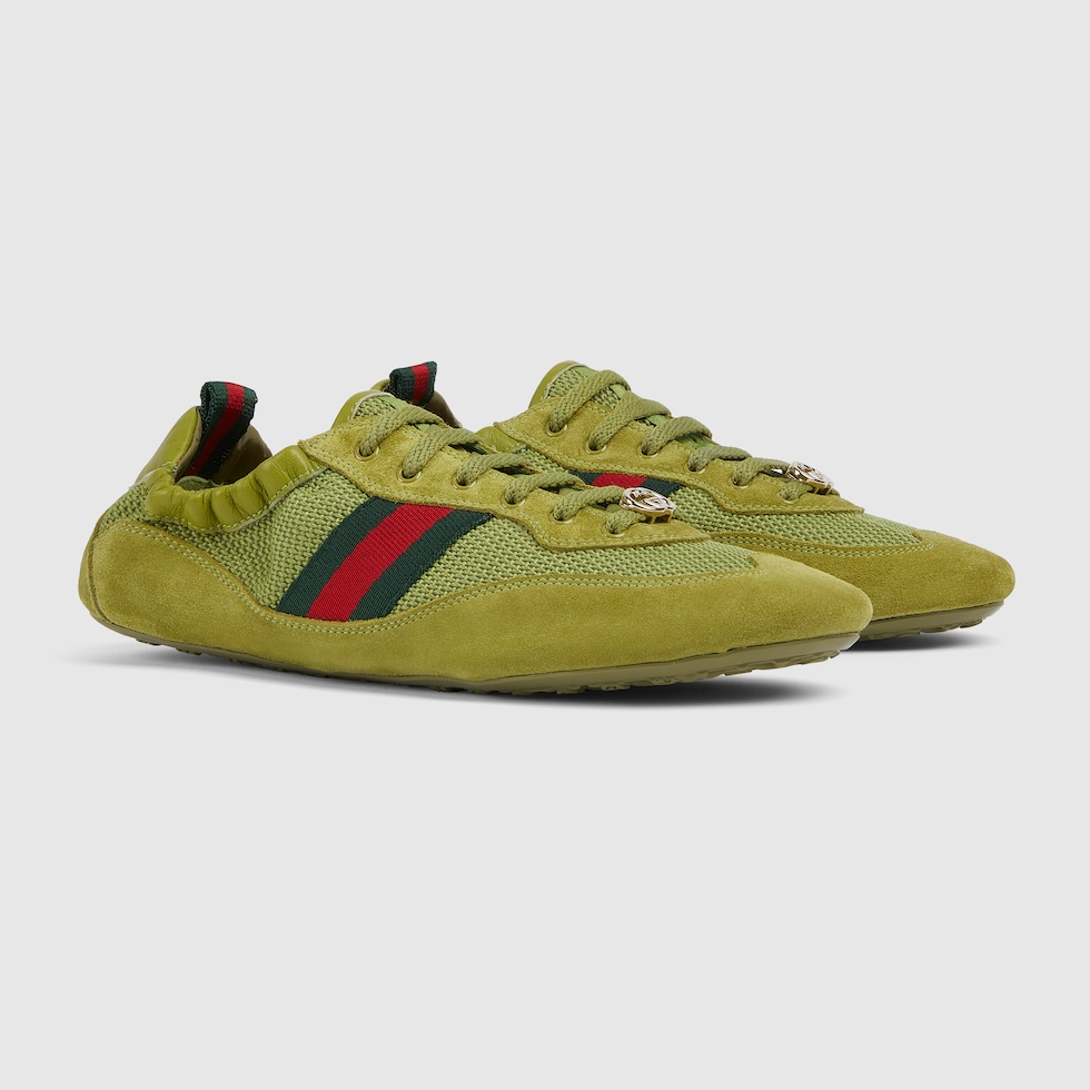Women's Gucci Shift sneaker in bright green fabric | GUCCI® US