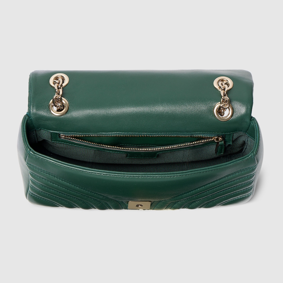 グッチ　GUCCI　ショルダーバッグ　GGマーモント GGマーモント〕ミディアム ショルダーバッグ ・グリーン レザー