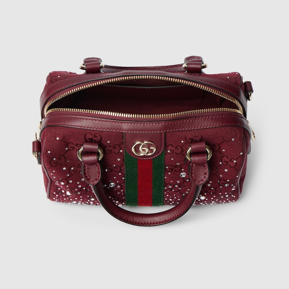 Gucci レッドレザーボストンバッグ GUCCI/グッチ】マイクロGG 2way ボストンバッグ レッド｜ヴァル