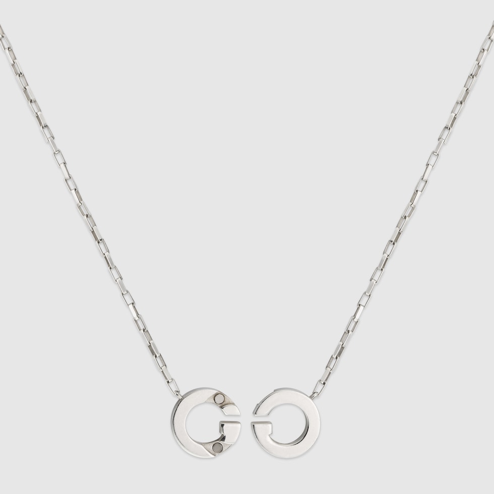 GUCCI シルバー ネックレス 約30cm グッチ インターロッキング〕ペンダント ネックレス ・スターリング