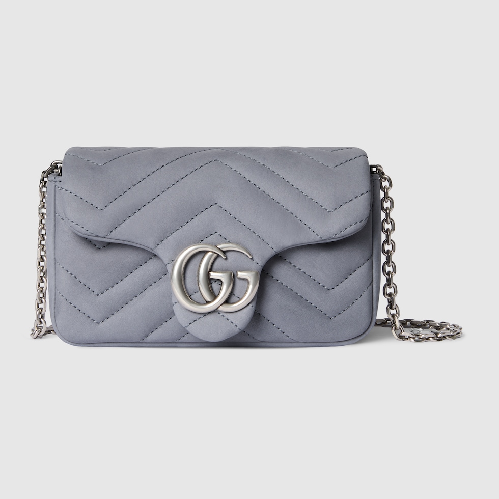 GG Marmont mini shoulder bag in grey leather | GUCCI® US