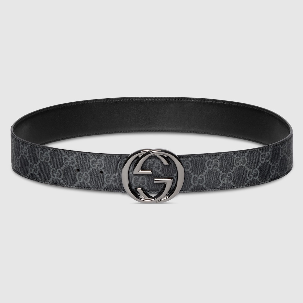 連休値下げ中【GUCCI】 GGロゴバックル ベルト ブラック Reversible belt with Interlocking G buckle in black Supreme