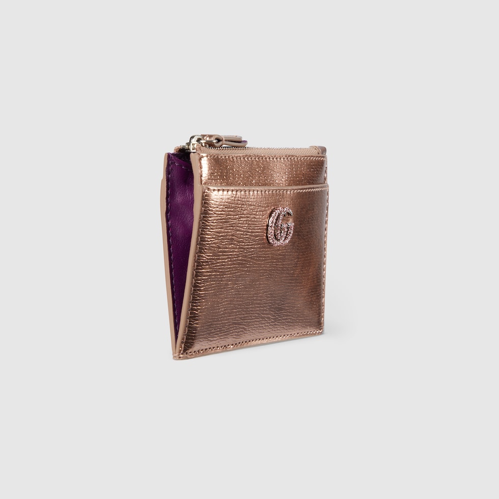 ダブルG ジップ キーポーチ ・ブロンズ パテントレザー | GUCCI公式