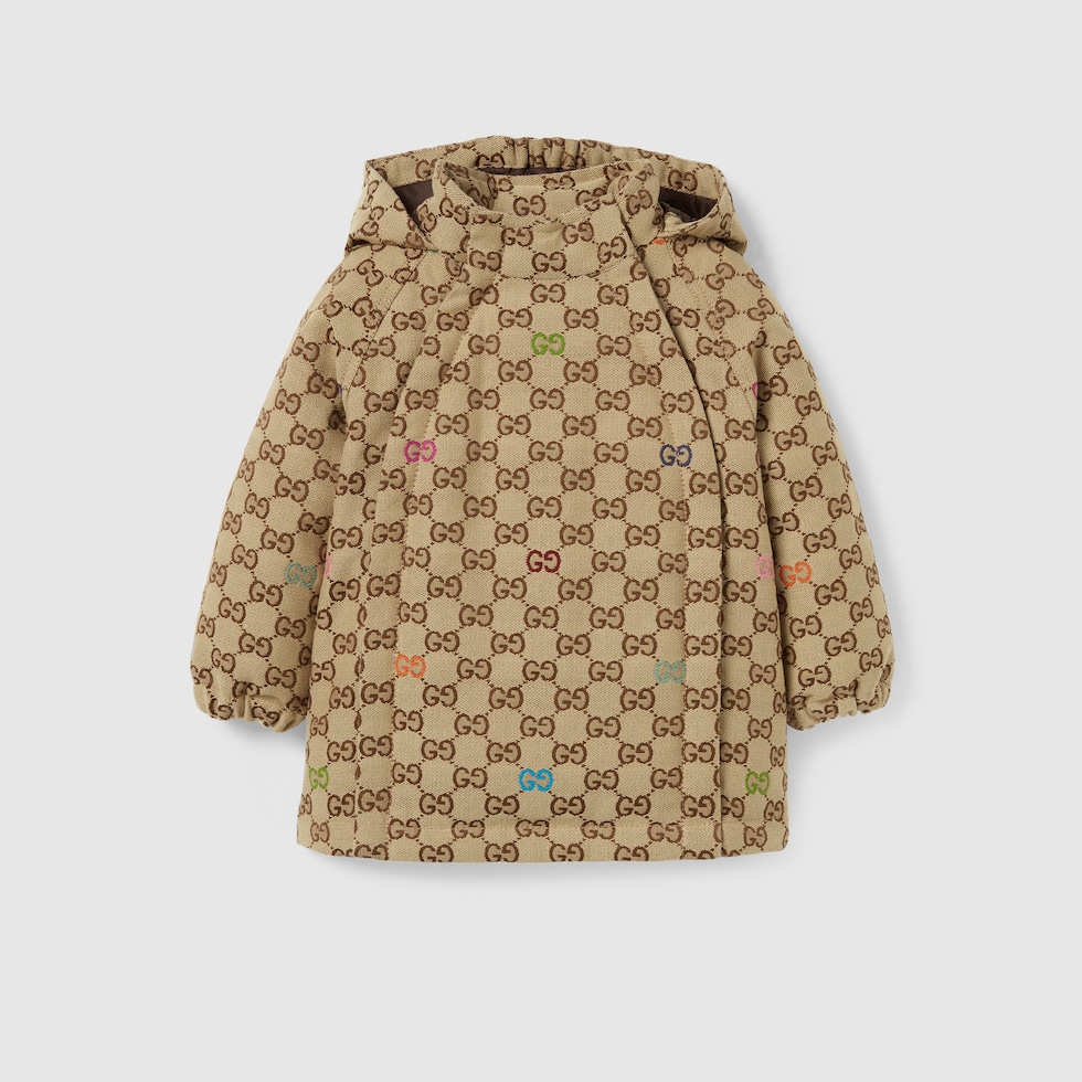 GUCCI　アウター　4才 Children's GG canvas padded jacket in camel and dark brown | GUCCI® US