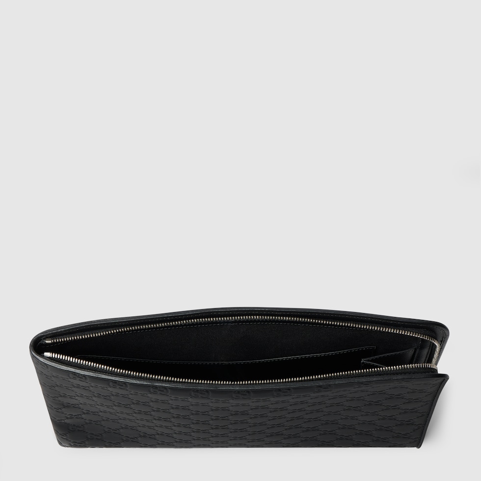 バッグ Gucci GG Accessory Pouch Leather Black GG Black small pouch in black GG Supreme | GUCCI® PL